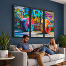 Fitness Gym Barbell Graffiti Wall Art Canvas Print