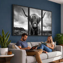 Scottish Cow Wall Art Canvas Print | Longhorn Wall Art |