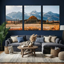 Vintage Old Barn Field Wall Art Canvas Print for Farmhouse