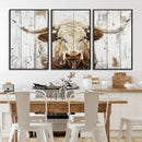 Rustic Longhorn Bull Wall Art Canvas Set – Western-Inspired by MyGreatCanvas | Canvas Wall Art Prints | Photo Prints & Wall Decor