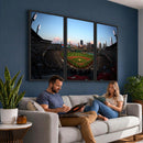 PNC Park Evening Game Triple Canvas Wall Art - Pittsburgh
