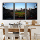 PNC Park Evening Game Triple Canvas Wall Art - Pittsburgh