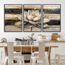 Abstract Lotus Flower Wall Art Canvas Print, Meditation Yoga