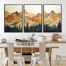 Rustic Wood Mountain Wall Art Print | Triptych Giclee Print by MyGreatCanvas | Canvas Wall Art Prints | Photo Prints & Wall Decor