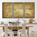 Vintage Game of Thrones Map Wall Art | Westeros and Essos