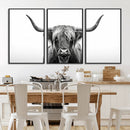 Highland Wall Art Canvas Print – Minimalist Black and White