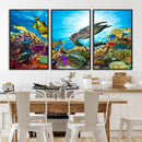 Colorful Coral Reef and Sea Life Turtle Canvas Print, by MyGreatCanvas | Canvas Wall Art Prints | Photo Prints & Wall Decor