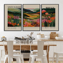 Yayoi Kusama Landscape Canvas Print, Vibrant Floral Mountain