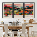 Yayoi Kusama Landscape Canvas Print, Vibrant Floral Mountain