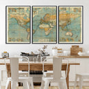 Push Pin World Map Canvas Print – Travel Tracker Wall Art