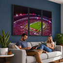 Bryant-Denny Stadium Night Game Triple Canvas Wall Art -