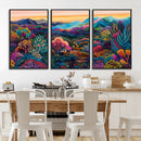 Colorful Abstract Landscape Wall Art Print Canvas - Vibrant