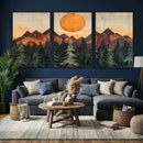 Sunset Mountain Landscape Canvas Wall Art Print - Nature