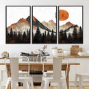 Modern Abstract Mountain Canvas Wall Art Print, Abstract