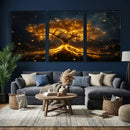 Golden Tree of Life Canvas Wall Art Print - Majestic Glowing by MyGreatCanvas | Canvas Wall Art Prints | Photo Prints & Wall Decor