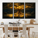 Golden Tree of Life Canvas Wall Art Print - Majestic Glowing