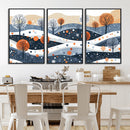 Abstract Winter Landscape Canvas Wall Art Print -  Large