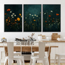 Framed Wildflower Field Wall Art, Framed Vintage Botanical