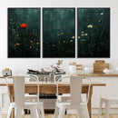 Wildflower Field Framed Wall Art, Vintage Botanical
