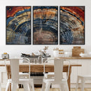 Abstract Tree Ring Wall Art, Colorful Framed Tree Ring Wall