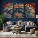 Abstract Tree Ring Wall Art Canvas Print – Colorful Framed