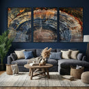 Framed Tree Ring Wall Art - Abstract Colorful Tree Ring Wall