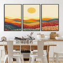 YAYOI KUSAMA Colorful Dot Art Landscape Canvas - Framed
