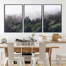 Misty Forest Canvas Wall Art – Serene Triptych Nature Print by MyGreatCanvas | Canvas Wall Art Prints | Photo Prints & Wall Decor