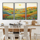 YAYOI KUSAMA Colorful Dot Art Landscape Canvas - Framed