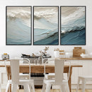Waves Abstract Wall Art Print, Modern Framed Abstract Canvas