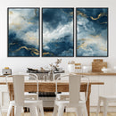 Large Abstract Print - Luxe Blue and Gold Abstract Canvas