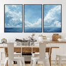 Abstract Ocean Print Artwork- Serene Blue Ocean Canvas Wall