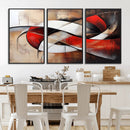 Abstract Wall Art - Modern Red and White Canvas Wall Art