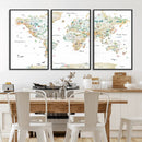 Animal World Map for Kids Room Decor