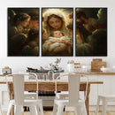 Mary Jesus Canvas Wall Art Print - Madonna and Child with