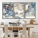 Abstract Blue and Gold Canvas Wall Art - Fluid Modern Ink