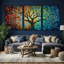 Yggdrasil Tree of Life Wall Art Print | Mosaic Style 3-Panel