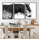 Black Horse Wall Art Canvas Print – Elegant Farmhouse Decor