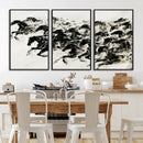 Abstract Horse Wall Art Canvas Print - Dynamic Black Ink