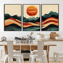 Mountain Triptych Wall Art Canvas Print – Western Nature