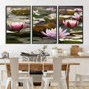 Lotus Flower Wall Art Canvas Print, Water Lily Large Wall