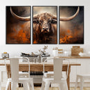 Highland Bull Canvas Abstract Canvas Wall Art Print –