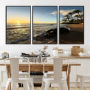 Tropical Beach Wall Art - Stunning Ocean Sunset Canvas Print
