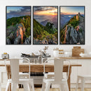 Mountain Sunset Panoramic Wall Art Canvas Print – Framed