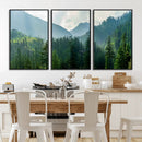 Misty Forest Mountain Wall Art Canvas Print – Framed Serene