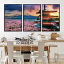 Mount Fuji Cherry Blossom Wall Art Canvas Print – Framed