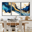 Blue Gold Flow Wall Art Canvas Print – Framed Marble Design by MyGreatCanvas | Canvas Wall Art Prints | Photo Prints & Wall Decor