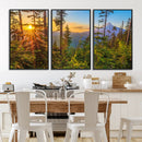 Forest Sunset Wall Art Canvas Print – Green Pines Sunset