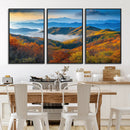 Autumn Mountains Wall Art Canvas Print – Foggy Peaks