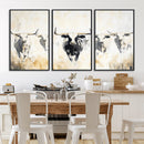 Texas Longhorn Wall Art Canvas Print – Rustic Western Bull
